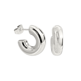 Bulky Hoop Studs Argento