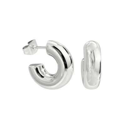 Bulky Hoop Studs Argento