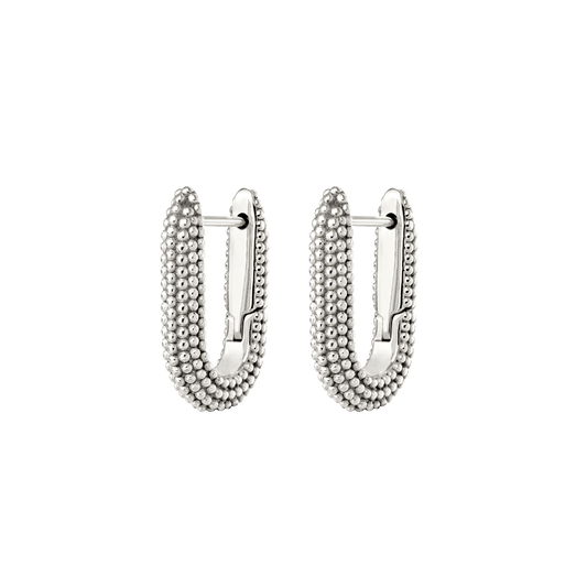 Dotted Oval Hoops Argento