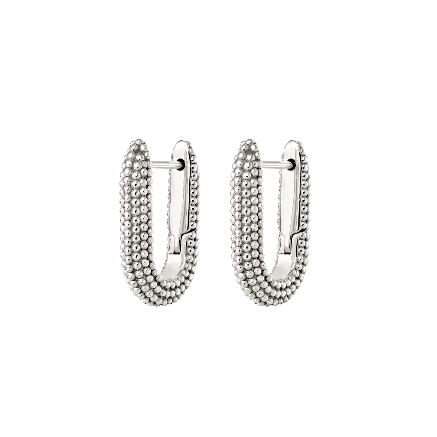 Dotted Oval Hoops Argento