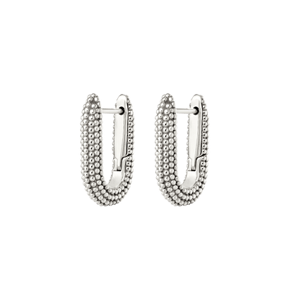 Dotted Oval Hoops Argento