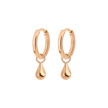 Drop it Hoop Set Small Oro Rosa