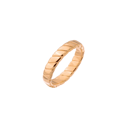 Flat Stripe Anello Oro Rosa
