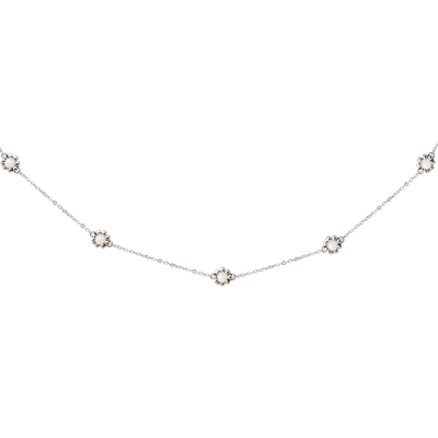 Flower 'n' Beads Collana Argento