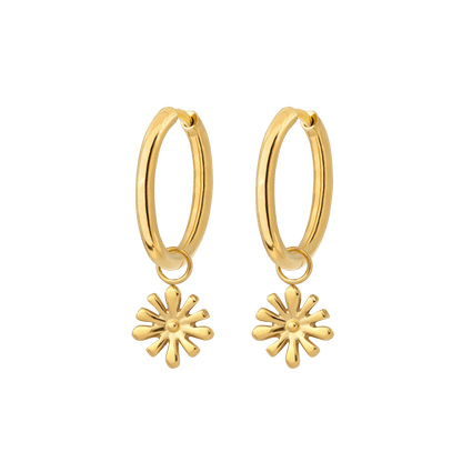 Flowery Hoop Set Medium Oro