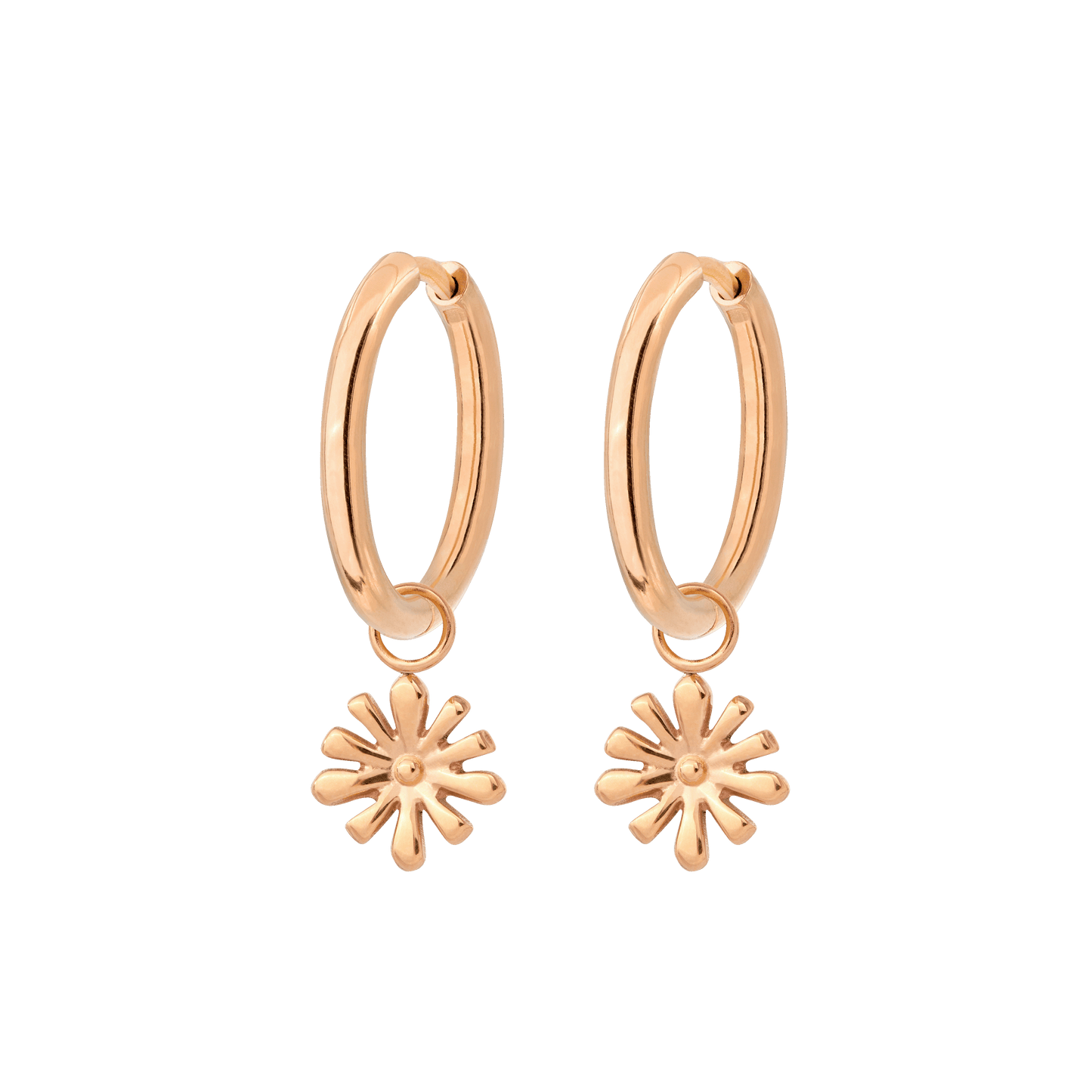 Flowery Hoop Set Medium Oro Rosa