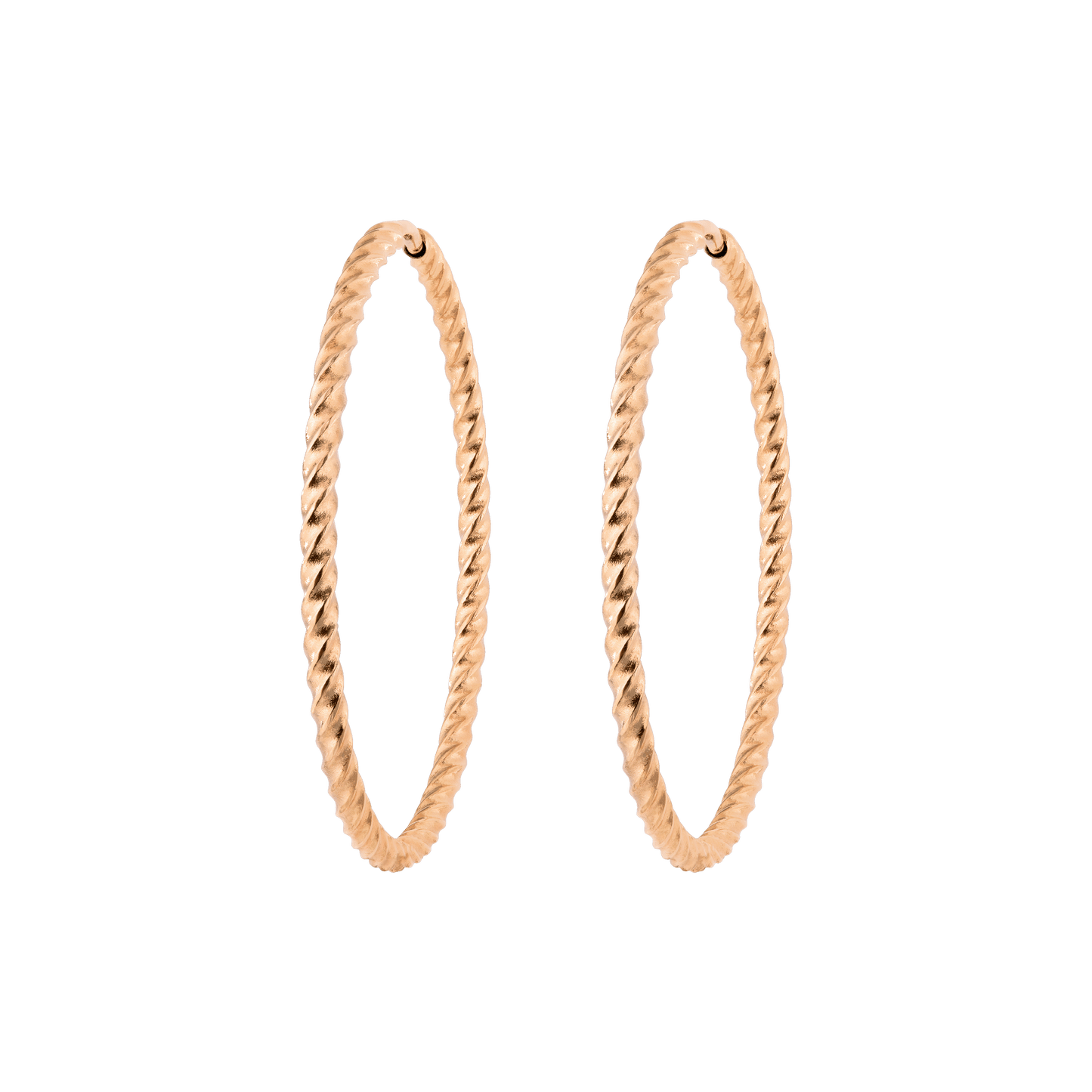 Twisted Hoops Extra Large Oro Rosa