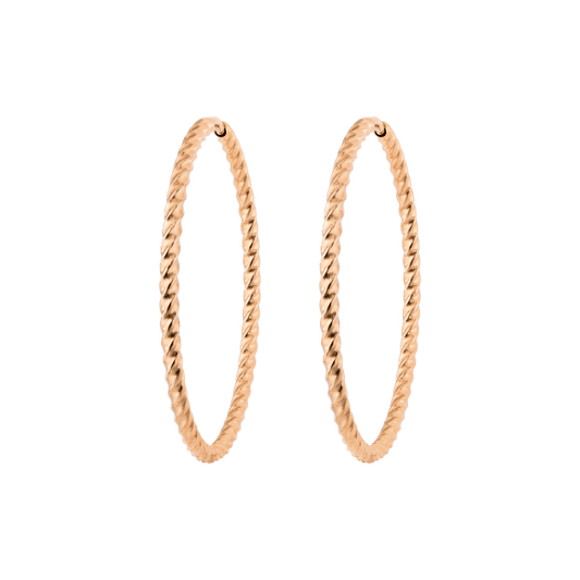 Twisted Hoops Extra Large Oro Rosa