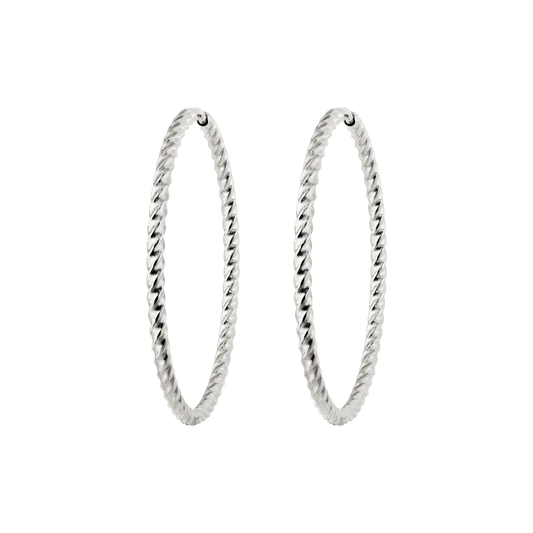 Twisted Hoops Extra Large Argento