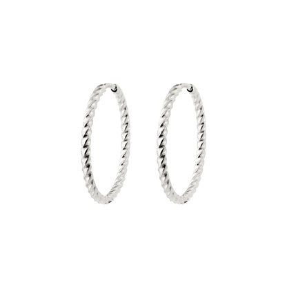 Twisted Hoops Large Argento