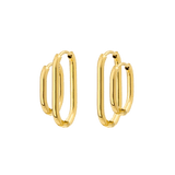 Oval Clean Hoop Set Oro