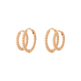 Twisted Hoop Set Small Oro Rosa