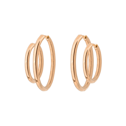 Clean Hoop Set Midi Oro Rosa