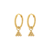 Tiny Beads Twisted Hoop Set Small Oro