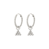 Tiny Beads Twisted Hoop Set Small Argento