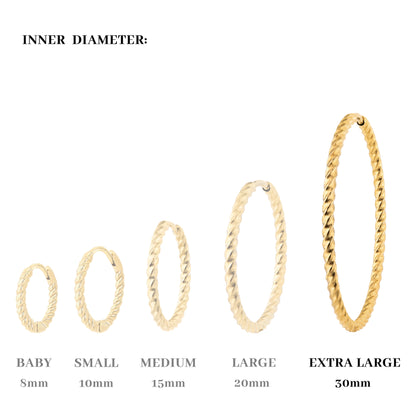 Twisted Hoops Extra Large Oro