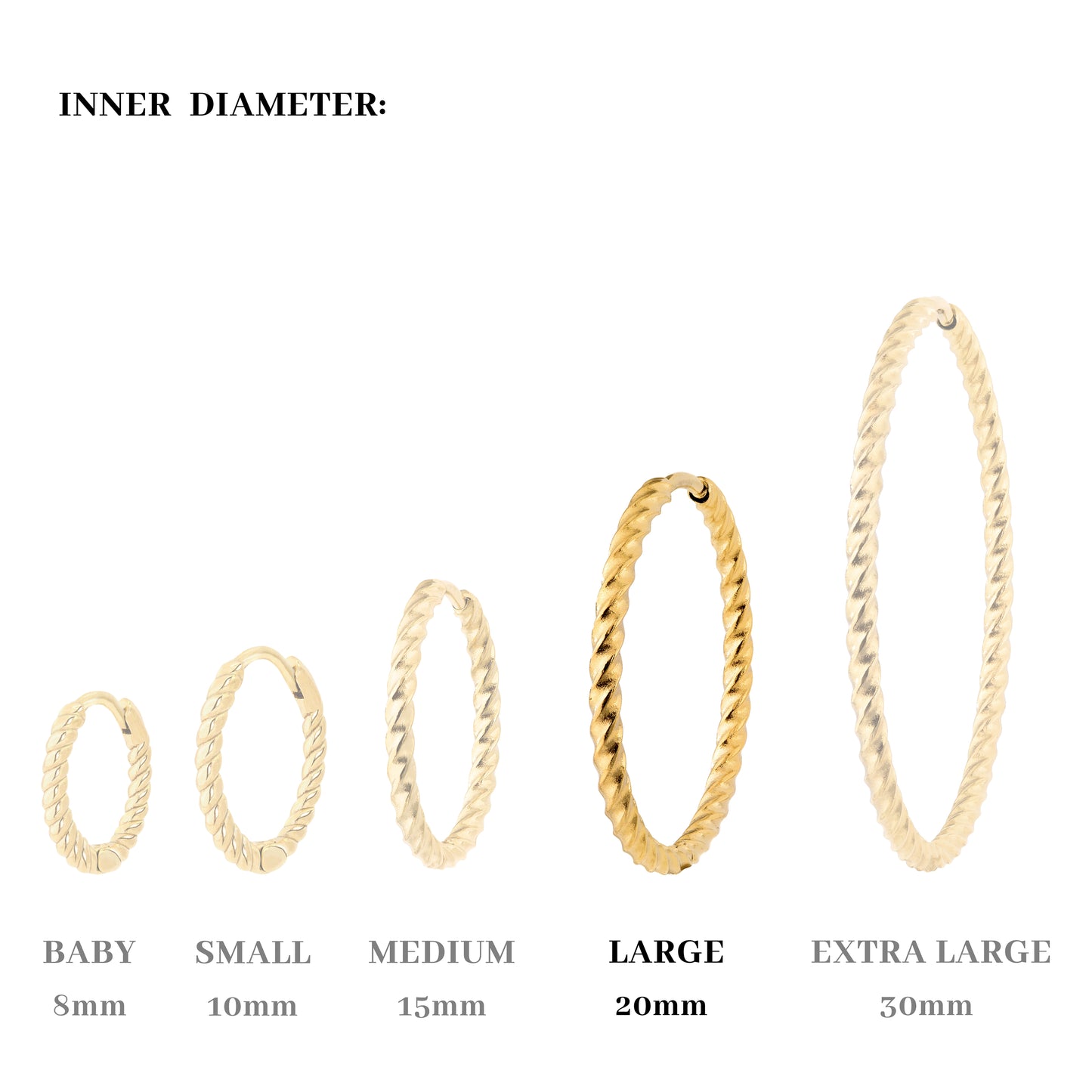 Twisted Hoops Large Oro