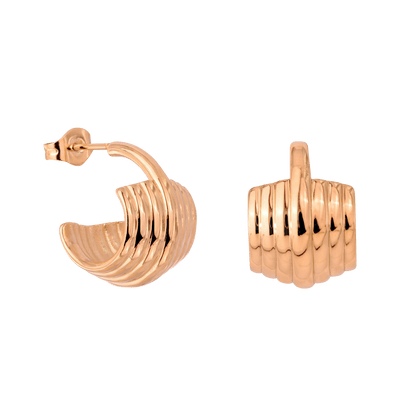 Winding Hoop Studs Oro Rosa