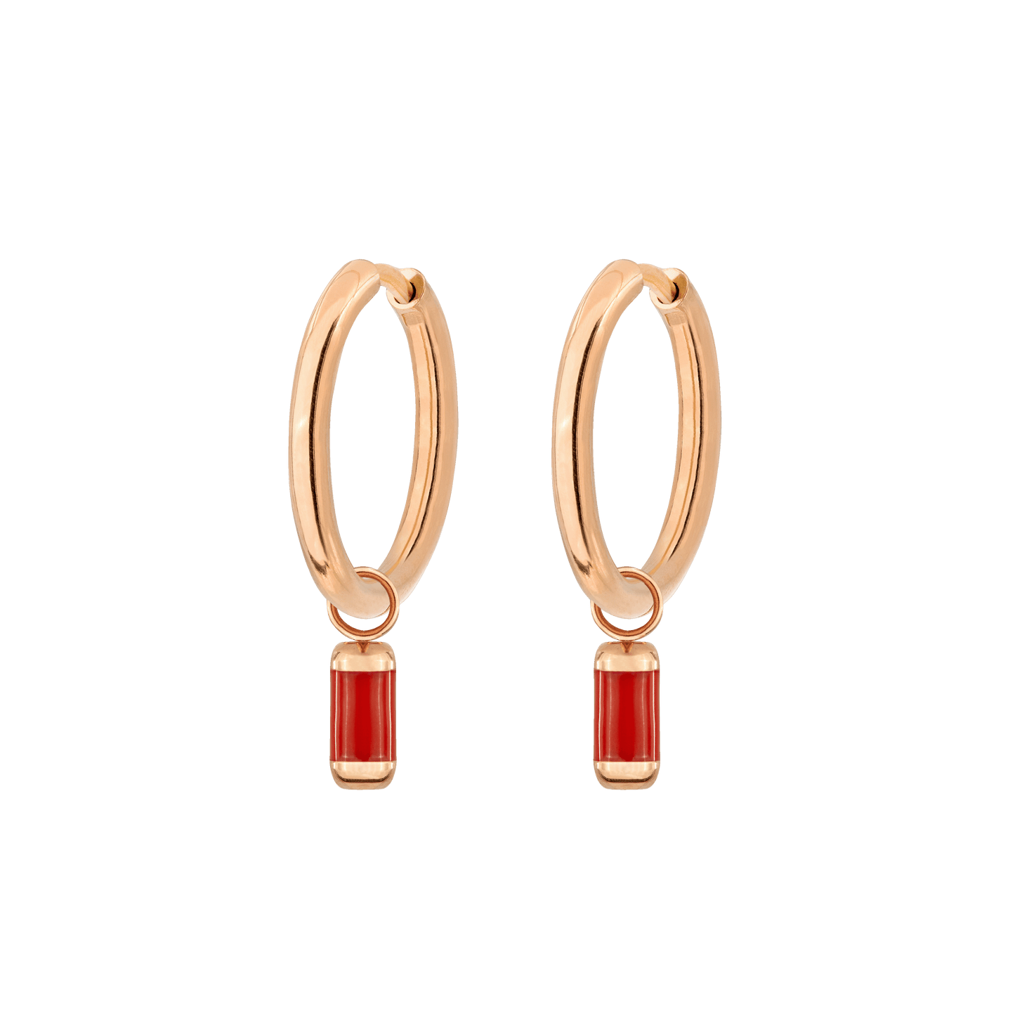 Coral Color Sierra Hoop Set Medium Oro Rosa