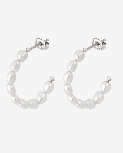 Pearly Leni Hoop Orecchini Argento