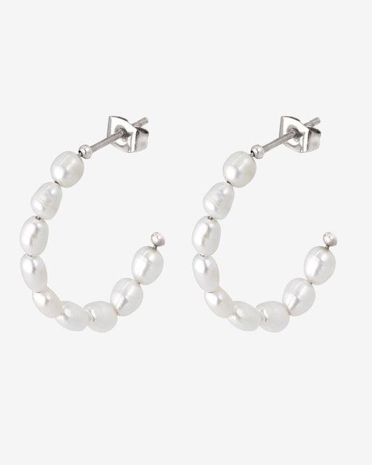 Pearly Leni Hoop Orecchini Argento