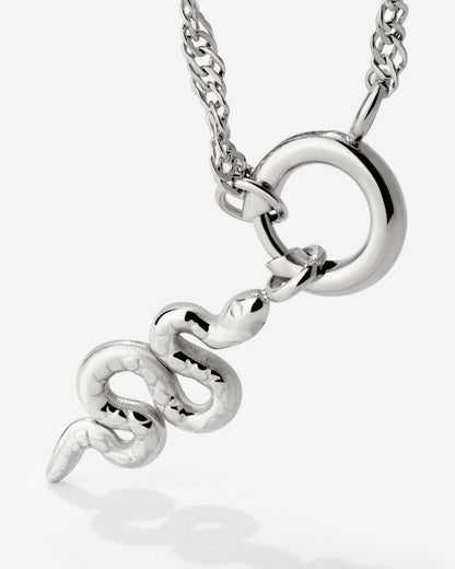 Serpent Singapore Chain Collana Set Argento