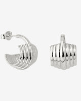 Winding Hoop Studs Argento