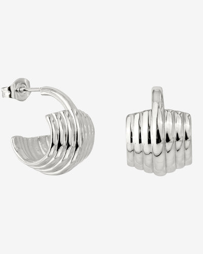 Winding Hoop Studs Argento