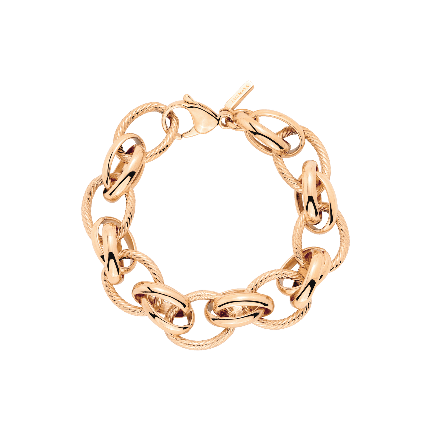 Chunky Twisted Links Bracciale Oro Rosa