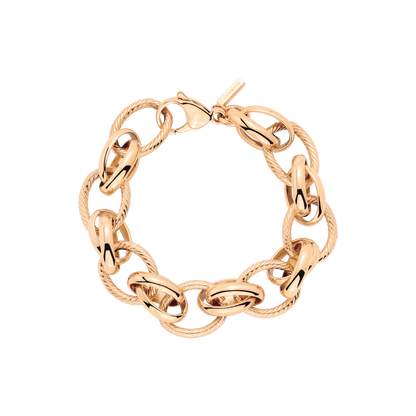 Chunky Twisted Links Bracciale Oro Rosa
