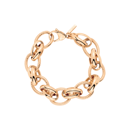 Chunky Twisted Links Bracciale Oro Rosa