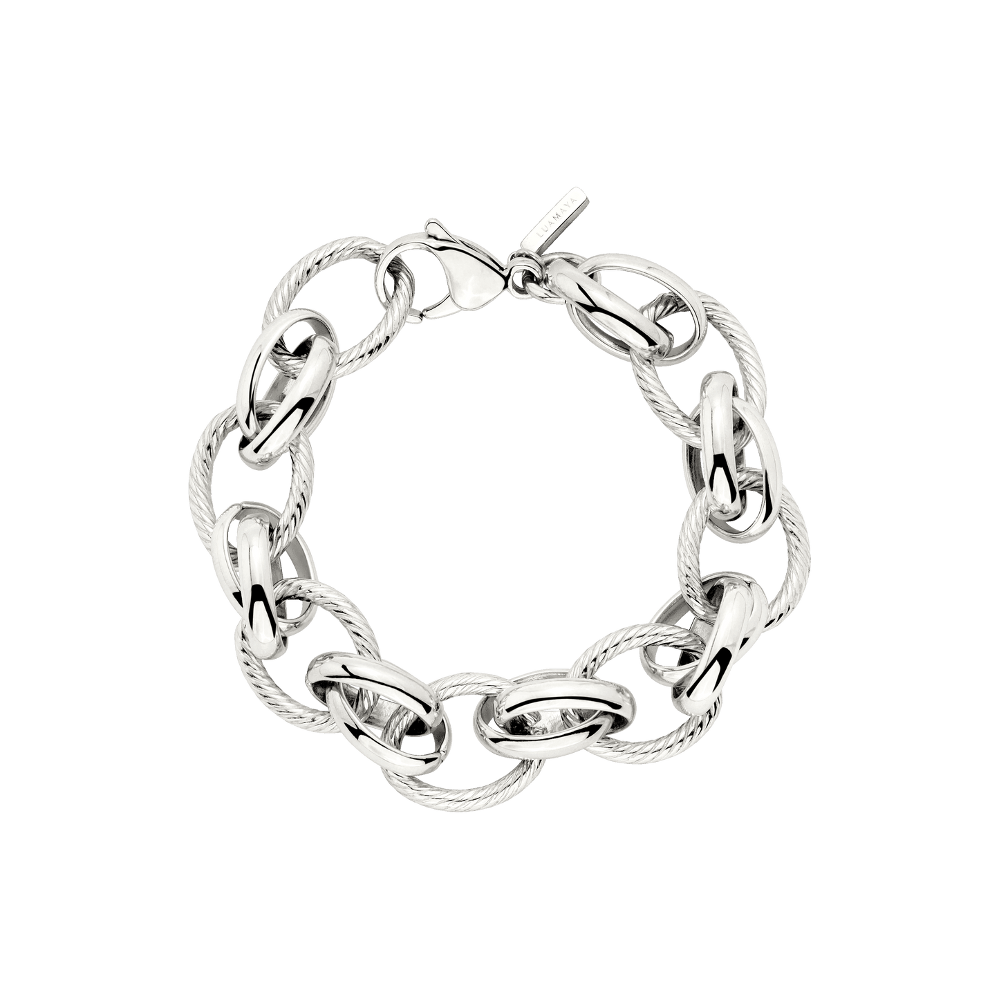 Chunky Twisted Links Bracciale Argento