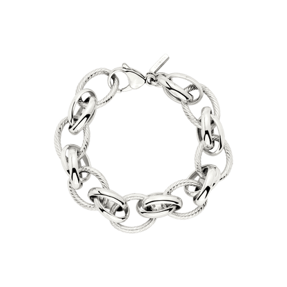 Chunky Twisted Links Bracciale Argento
