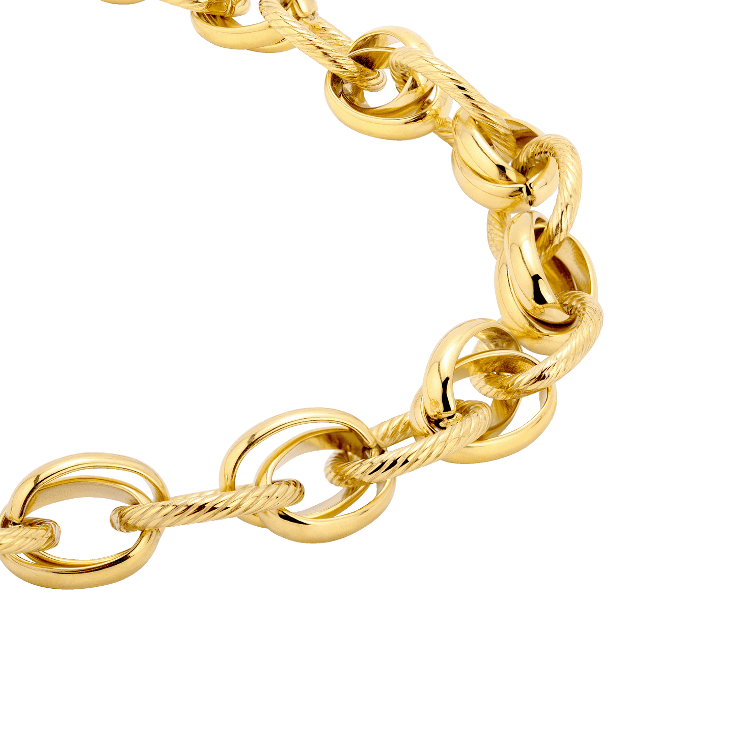 Chunky Twisted Links Bracciale Oro