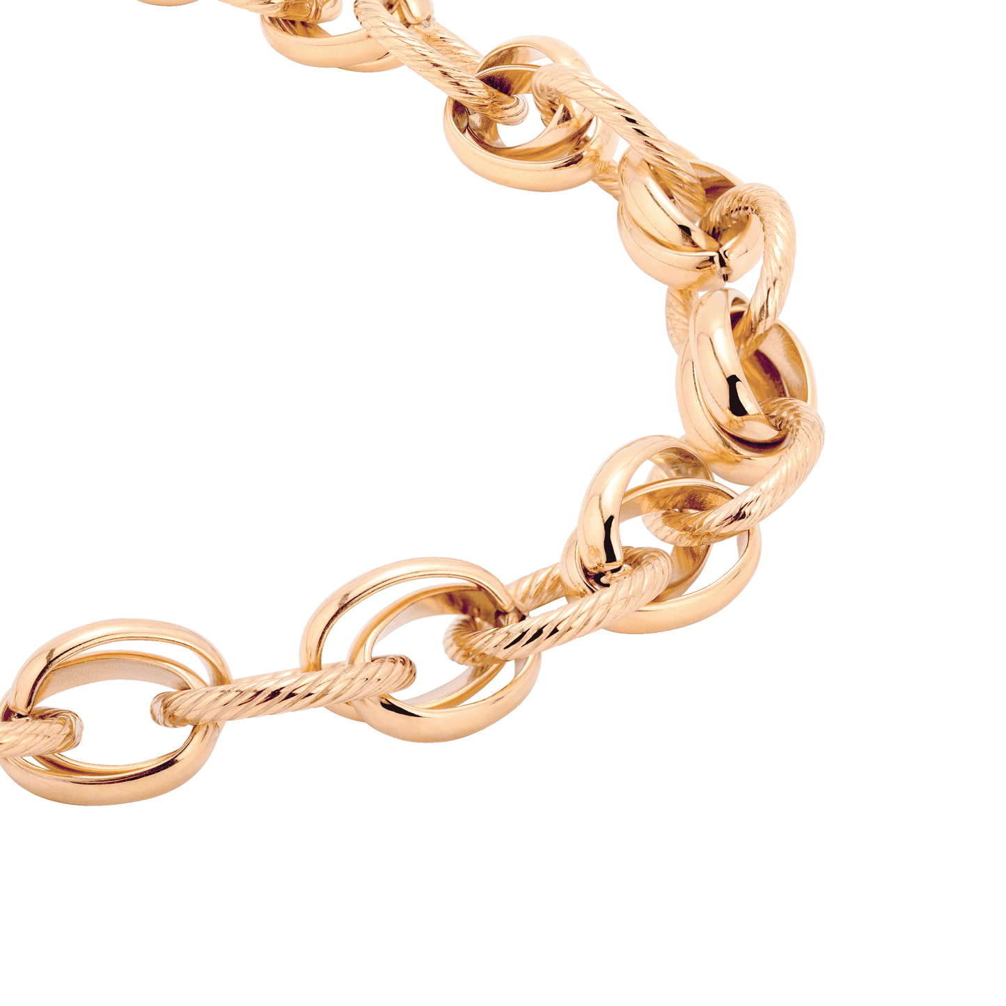 Chunky Twisted Links Collana Oro Rosa