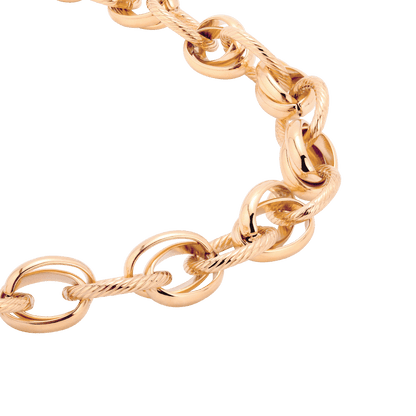 Chunky Twisted Links Collana Oro Rosa