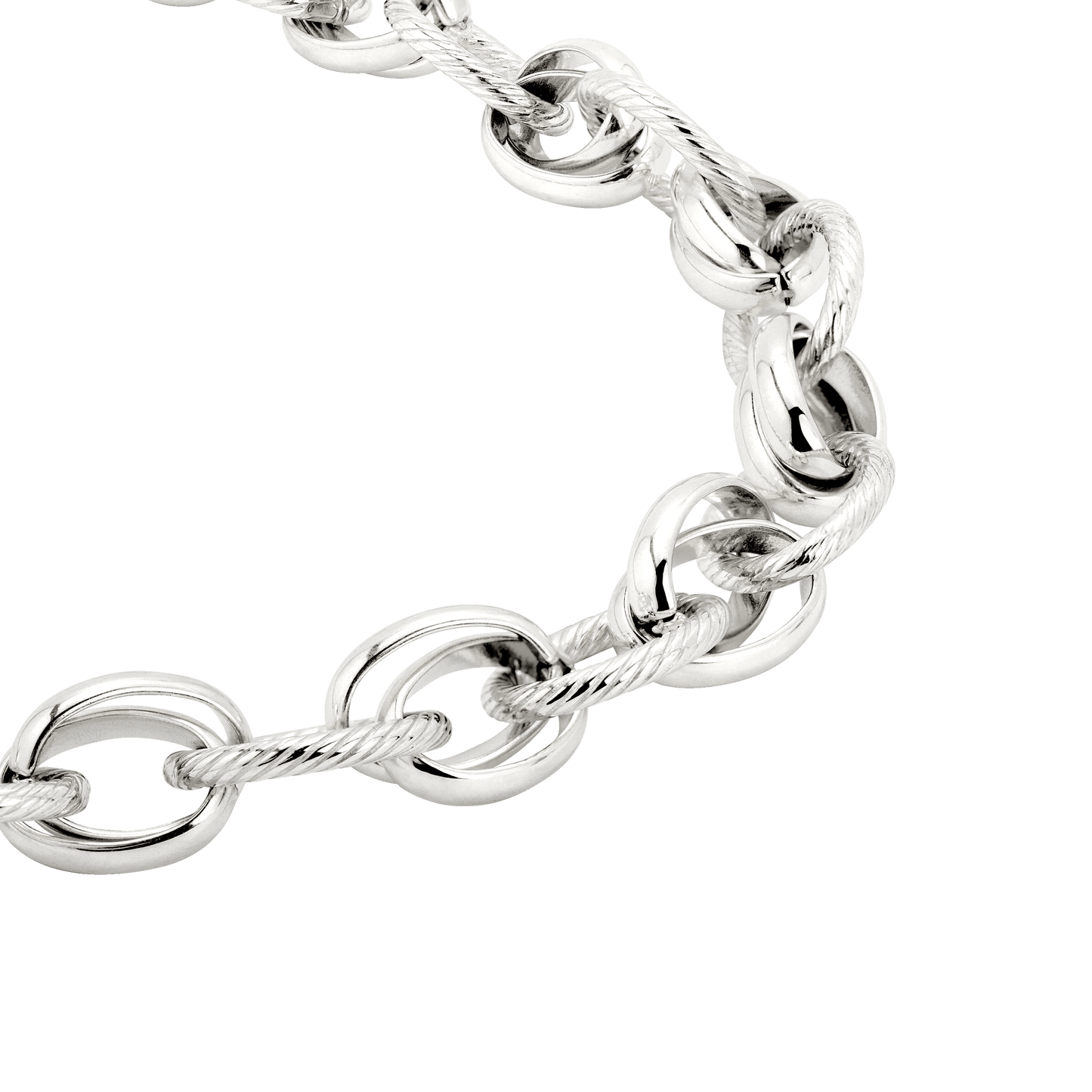 Chunky Twisted Links Bracciale Argento