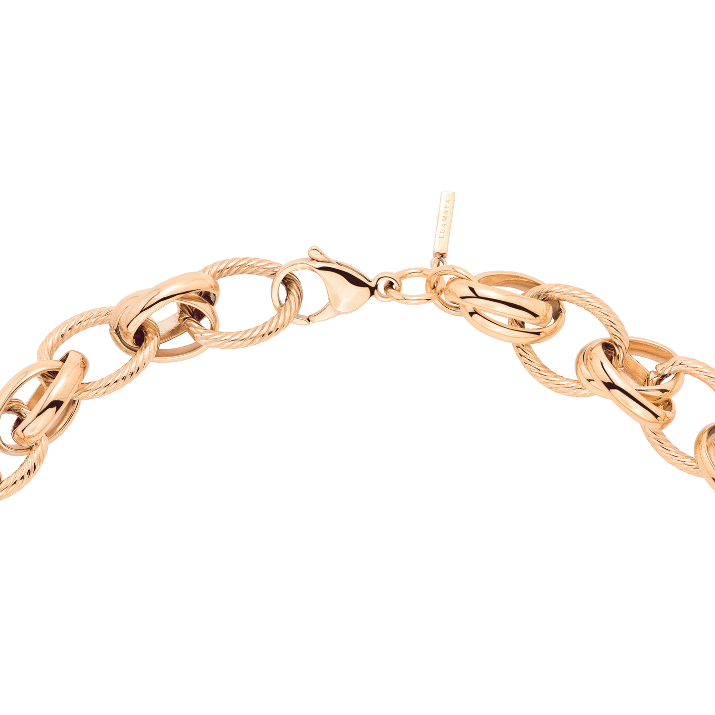 Chunky Twisted Links Collana Oro Rosa