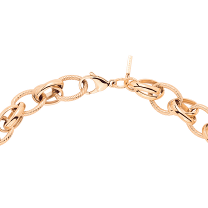 Chunky Twisted Links Collana Oro Rosa