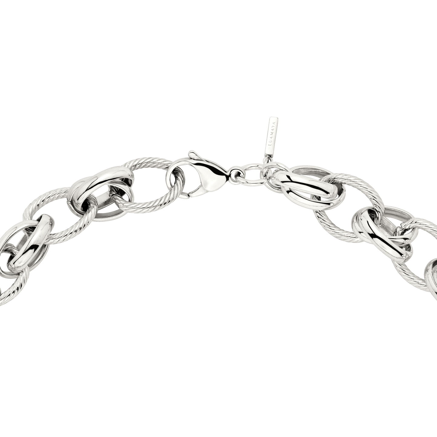 Chunky Twisted Links Collana Argento