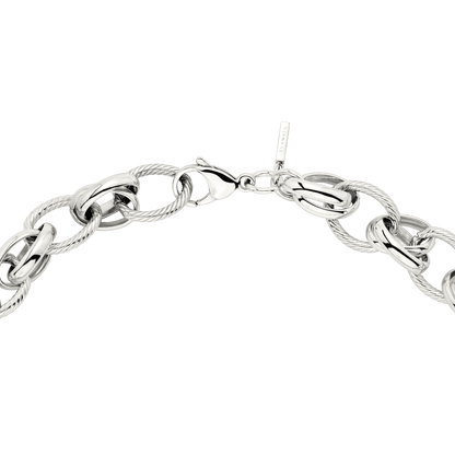 Chunky Twisted Links Collana Argento