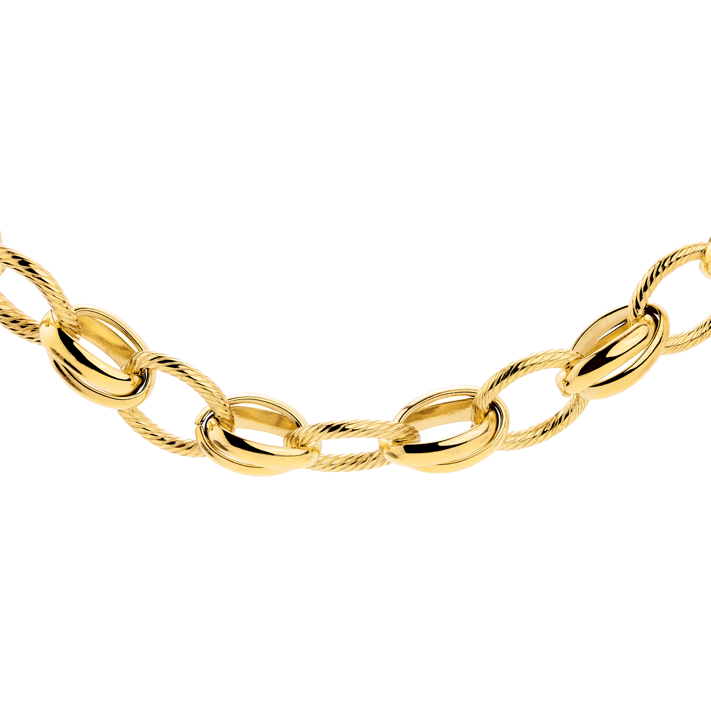 Chunky Twisted Links Collana Oro