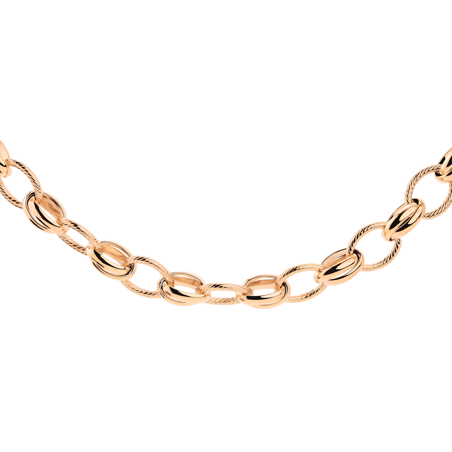 Chunky Twisted Links Collana Oro Rosa