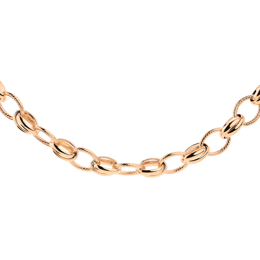 Chunky Twisted Links Collana Oro Rosa