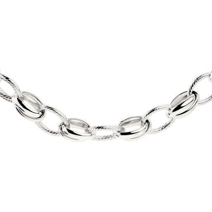 Chunky Twisted Links Collana Argento
