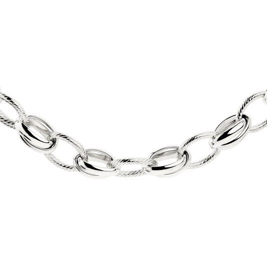 Chunky Twisted Links Collana Argento