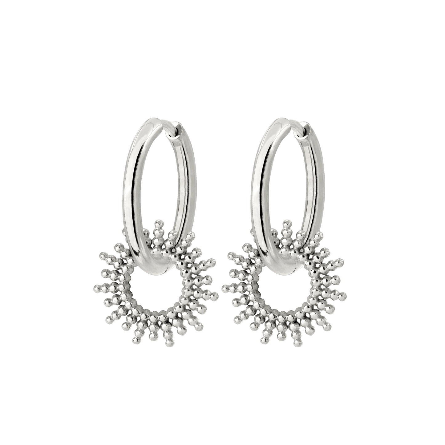 Sunny Hoop Set Medium Argento
