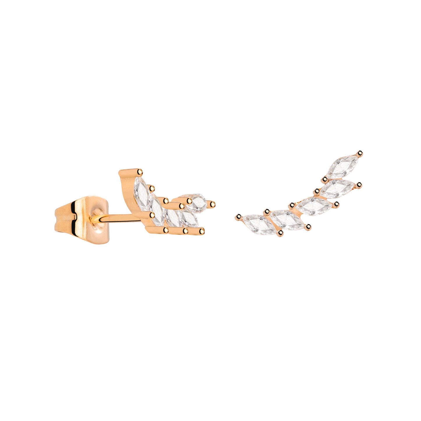 Sparkle Leaf Orecchini Oro Rosa