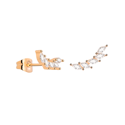 Sparkle Leaf Orecchini Oro Rosa