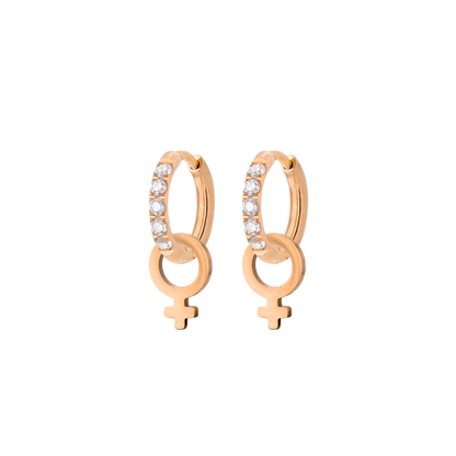 Female Icon Glimmer Hoop Set Baby Oro Rosa